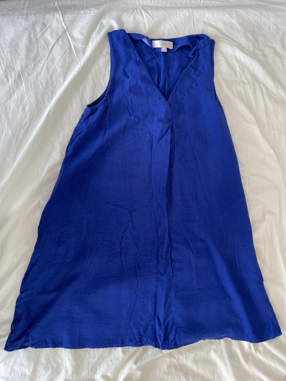 Loft Babydoll Dress in Cobalt Blue Size Small